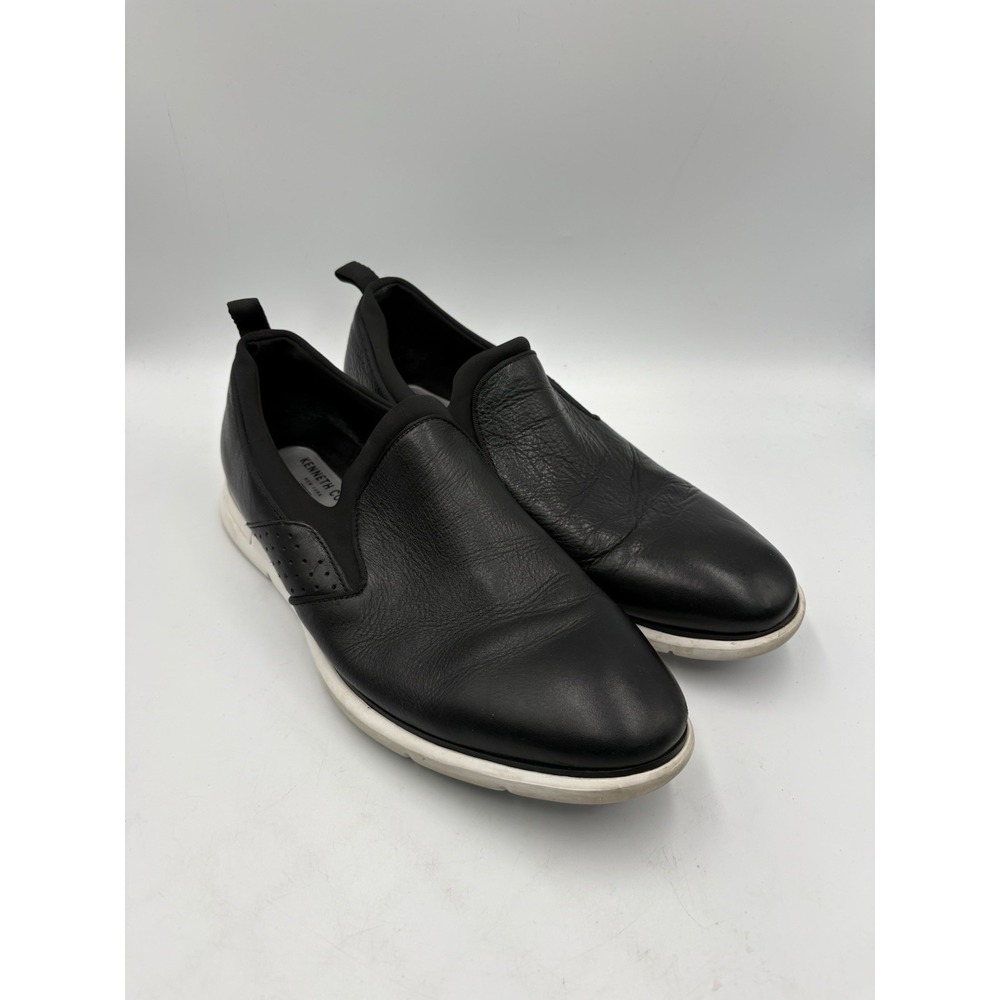 Kenneth Cole Black Leather Slip-On Casual Shoes Men's US 7 Rubber Sole